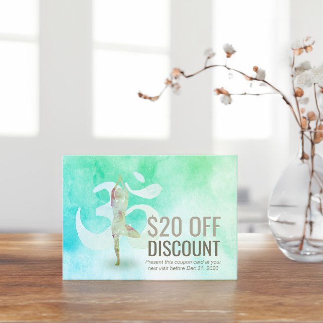 YOGA Instructor Discount Coupon Loyalty Om Symbol (Creator Uploaded)