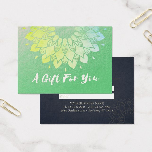 YOGA Instructor Gift Certificate Gold Foil Mandala (Office)