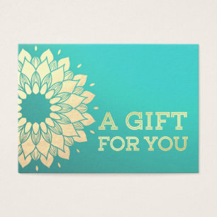 YOGA Instructor Gift Certificate Gold Foil Mandala