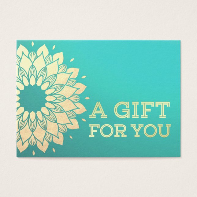 YOGA Instructor Gift Certificate Gold Foil Mandala (Front)