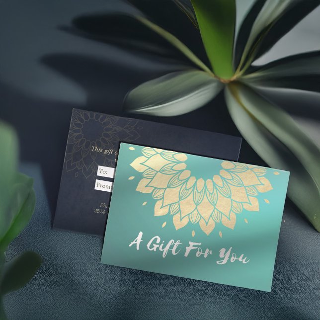 YOGA Instructor Gift Certificate Gold Foil Mandala (Creator Uploaded)