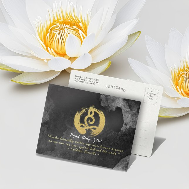 Yoga Instructor Gold Meditation Posture Zen Symbol Postcard (Creator Uploaded)