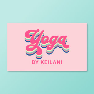 Yoga Instructor Groovy Retro Colourful Business Card