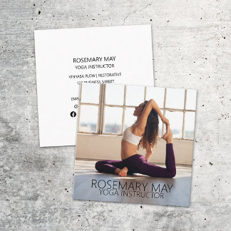 Yoga Instructor Health Fitness Personal Trainer Square Business Card