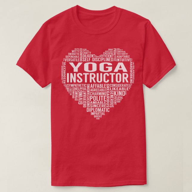Yoga Instructor Heart T-Shirt (Design Front)