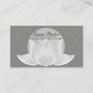 Yoga Instructor Lotus Flower Green Vintage Marble Business Card