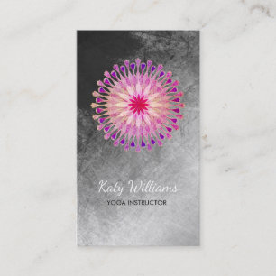 Yoga Instructor Lotus Flower Watercolor Healing Business Card