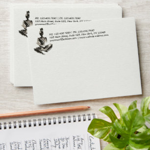 Yoga Instructor Lotus Meditation Pose Brushstrokes Envelope