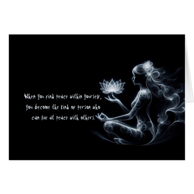 Yoga Instructor Lotus Meditation Pose Glowing Mist (Front Horizontal)