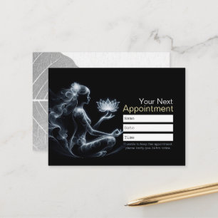 Yoga Instructor Lotus Meditation Pose Glowing Mist Appointment Card