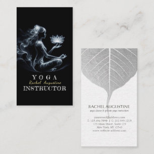 Yoga Instructor Lotus Meditation Pose Glowing Mist Business Card