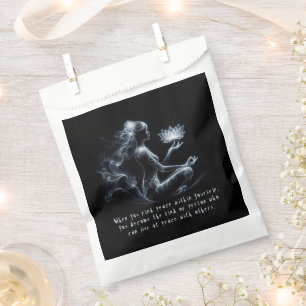 Yoga Instructor Lotus Meditation Pose Glowing Mist Favour Bags