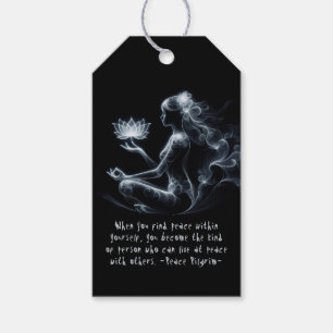 Yoga Instructor Lotus Meditation Pose Glowing Mist Gift Tags