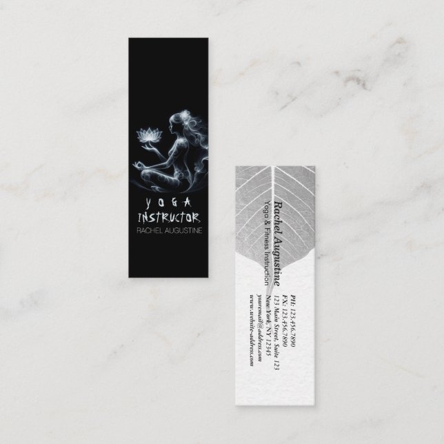 Yoga Instructor Lotus Meditation Pose Glowing Mist Mini Business Card (Front/Back)
