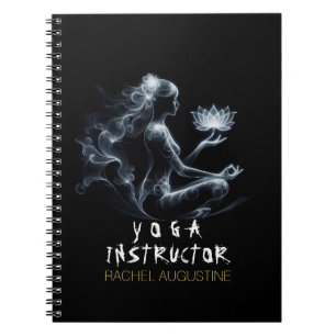 Yoga Instructor Lotus Meditation Pose Glowing Mist Notebook