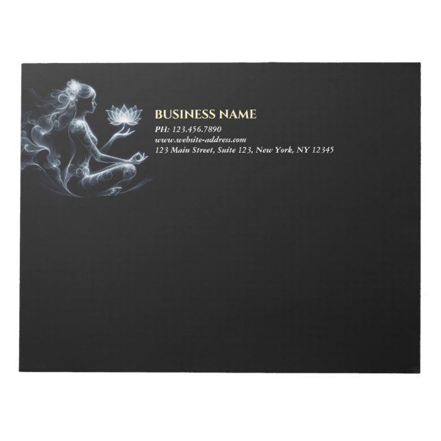 Yoga Instructor Lotus Meditation Pose Glowing Mist Notepad (Front)