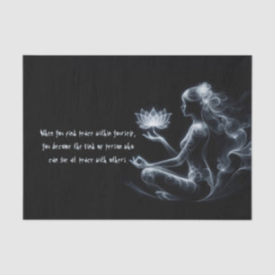 Yoga Instructor Lotus Meditation Pose Glowing Mist Tissue Paper