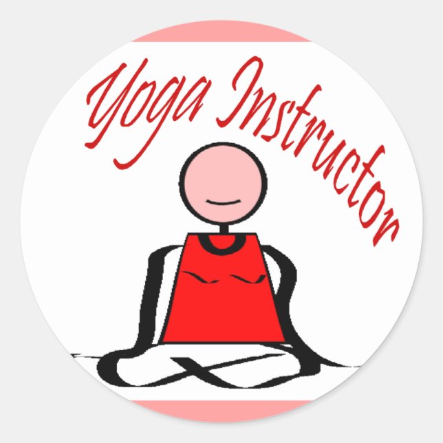 Yoga Instructor---Lotus Postion Stick Figure Classic Round Sticker (Front)