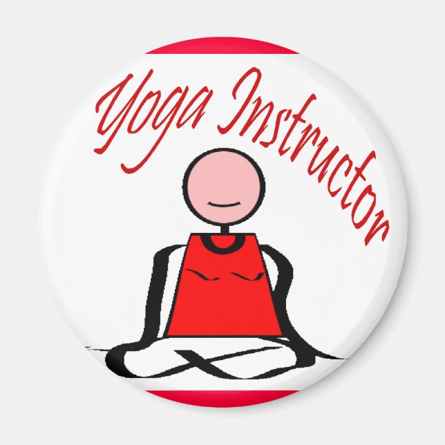 Yoga Instructor---Lotus Postion Stick Figure Magnet (Front)