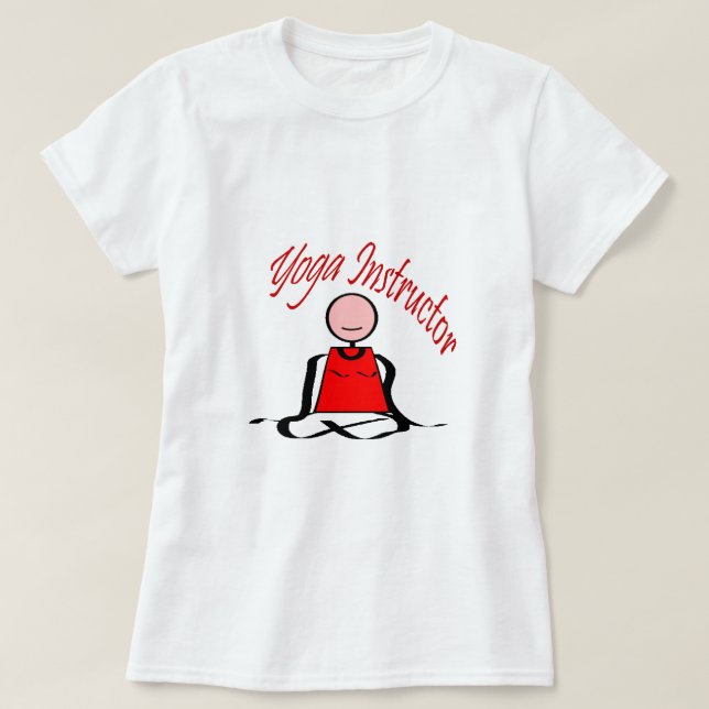 Yoga Instructor---Lotus Postion Stick Figure T-Shirt (Design Front)