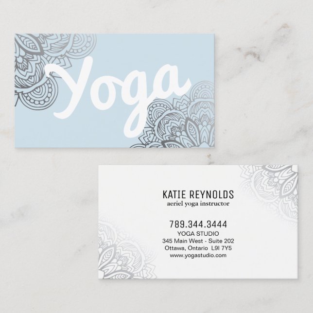 Yoga Instructor Mandala Business Cards (Front/Back)