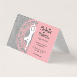 Yoga Instructor Mediation Mandala Pattern Business Card