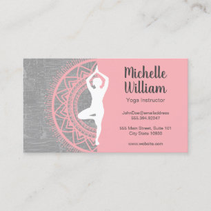 Yoga Instructor Mediation Mandala Pattern Business Card