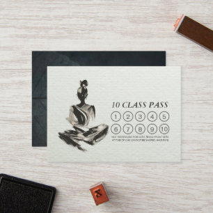 Yoga Instructor Meditation Brush Stroke Class Pass Loyalty Card