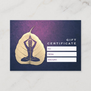 YOGA Instructor Meditation Pose Bodhi Leaf Cutting Discount Card