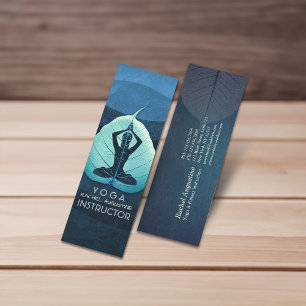 YOGA Instructor Meditation Pose Bodhi Leaf Cutting Mini Business Card