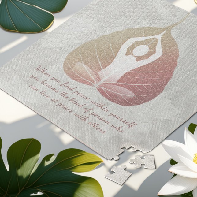 Yoga Instructor Meditation Pose Bodhi Leaf Quotes  Jigsaw Puzzle (Creator Uploaded)