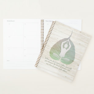Yoga Instructor Meditation Pose Bodhi Leaf Quotes Planner