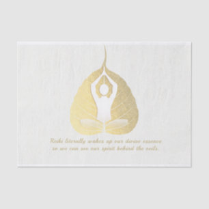 Yoga Instructor Meditation Pose Bodhi Leaf Quotes Tissue Paper