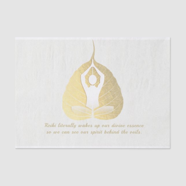 Yoga Instructor Meditation Pose Bodhi Leaf Quotes  Tissue Paper (Front)