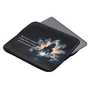 Yoga Instructor Meditation Pose Glowing Mist Lotus Laptop Sleeve