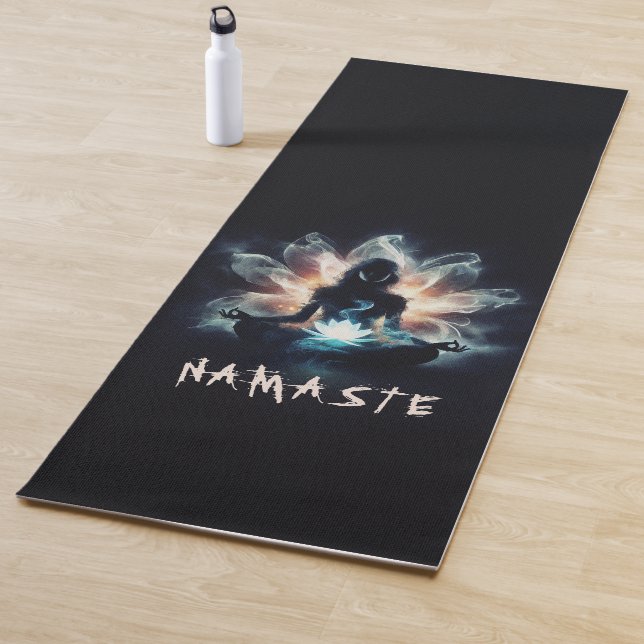 Yoga Instructor Meditation Pose Glowing Mist Lotus Mat (In Situ)