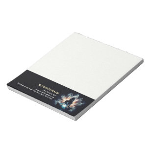 Yoga Instructor Meditation Pose Glowing Mist Lotus Notepad