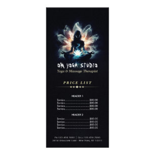 Yoga Instructor Meditation Pose Glowing Mist Lotus Rack Card