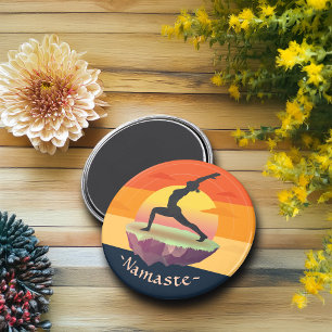 Yoga Instructor Meditation Pose Sun Flying Island Magnet