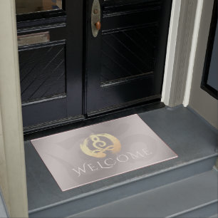 Yoga Instructor Meditation Pose Zen OM Welcome Doormat