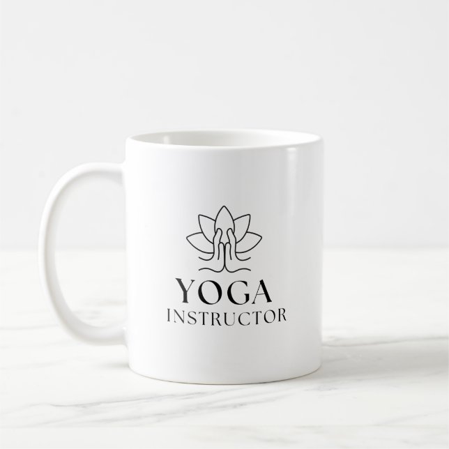 Yoga Instructor Minimalist Lotus Coffee Mug (Left)