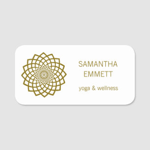 Yoga Instructor Minimalist Mandala Modern Name Tag