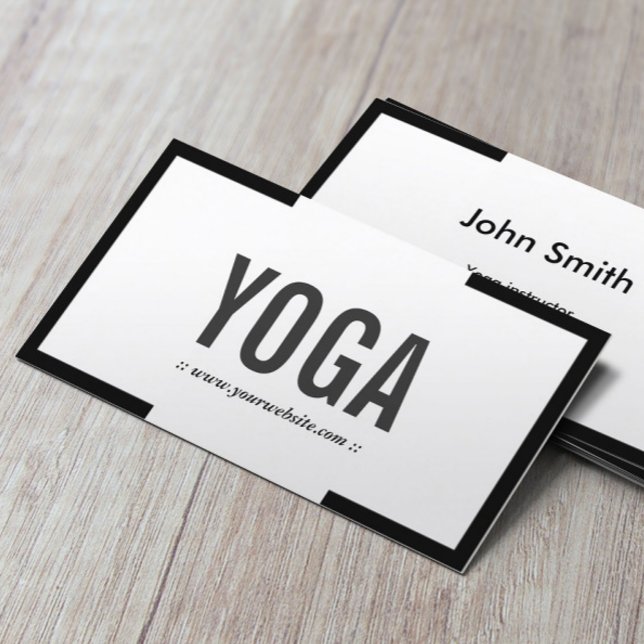Yoga Instructor Modern Bold Border Professional Business Card (Creator Uploaded)