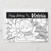 Yoga Instructor Panda Birthday Floral Colouring