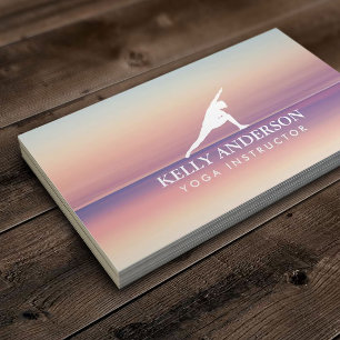 Yoga Instructor Pastel Pink & Purple Business Card