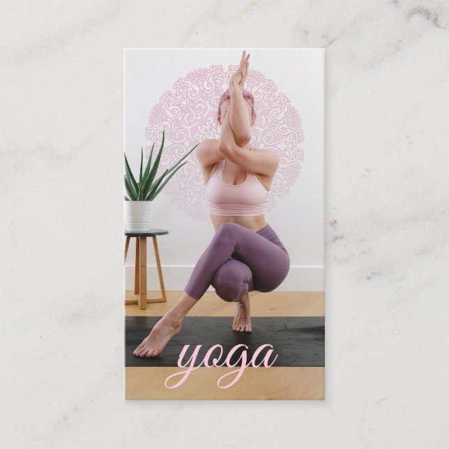 Yoga Instructor Photo  Business Card (Front)