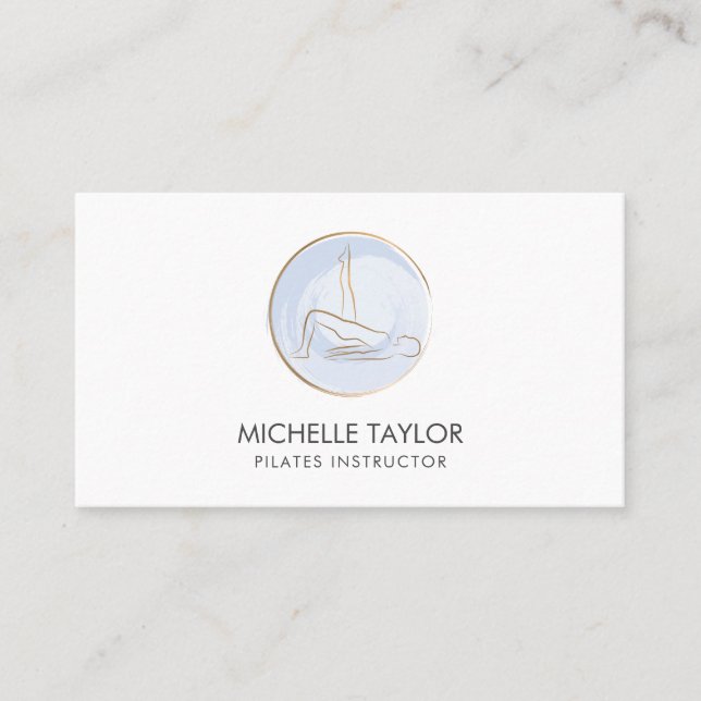 Yoga Instructor Pilates Fitness Modern Fitness Bus Business Card (Front)