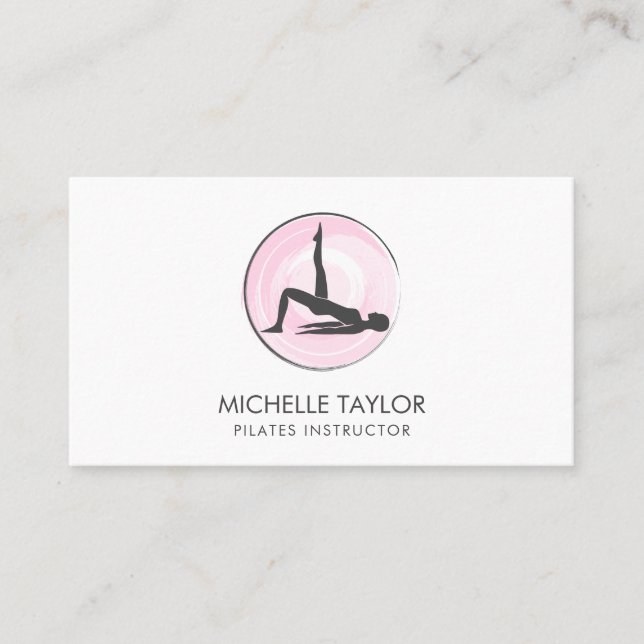 Yoga Instructor Pilates Fitness Modern Namaste Bus Business Card (Front)