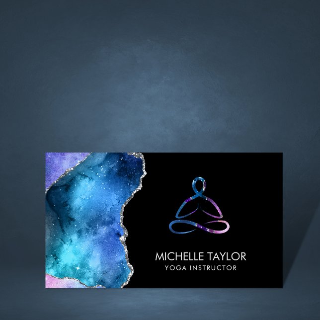 Yoga Instructor Pilates Fitness Modern Nebula Business Card (Creator Uploaded)