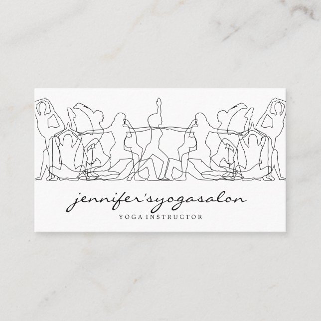 Yoga Instructor Poses Practise Gym Asanas Business Card (Front)